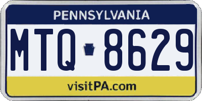 PA license plate MTQ8629