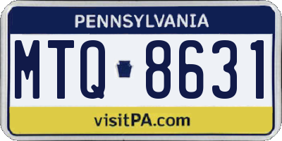 PA license plate MTQ8631