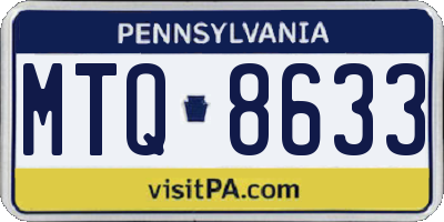 PA license plate MTQ8633