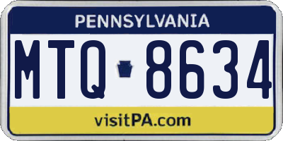 PA license plate MTQ8634