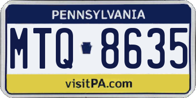 PA license plate MTQ8635