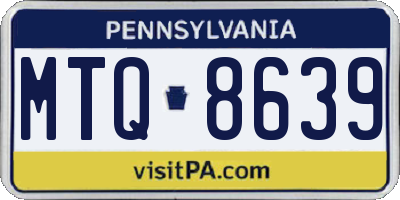 PA license plate MTQ8639