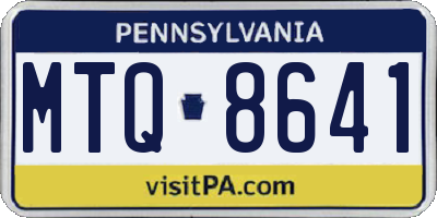 PA license plate MTQ8641