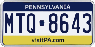 PA license plate MTQ8643