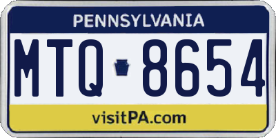 PA license plate MTQ8654