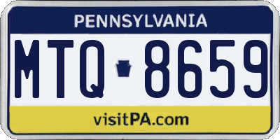 PA license plate MTQ8659