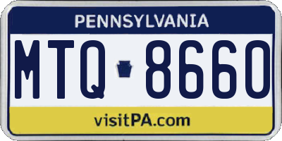 PA license plate MTQ8660