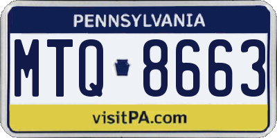 PA license plate MTQ8663
