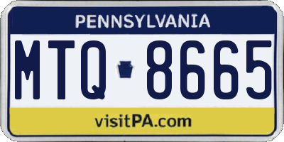 PA license plate MTQ8665