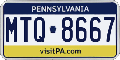 PA license plate MTQ8667