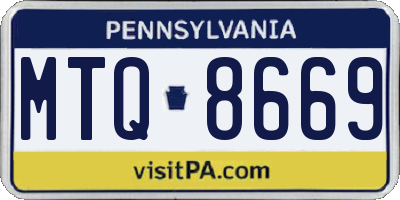 PA license plate MTQ8669