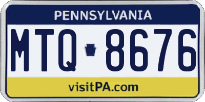 PA license plate MTQ8676