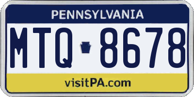 PA license plate MTQ8678
