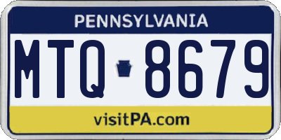 PA license plate MTQ8679