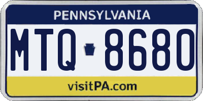 PA license plate MTQ8680