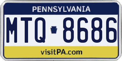 PA license plate MTQ8686