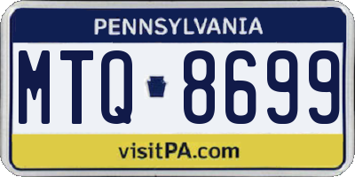 PA license plate MTQ8699