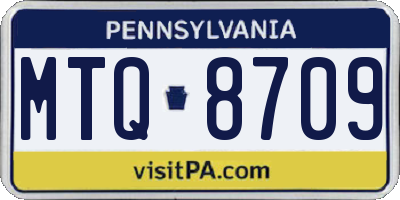 PA license plate MTQ8709