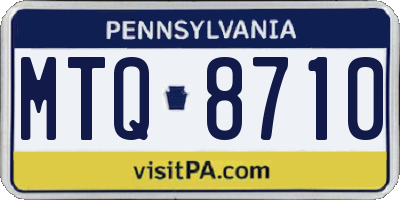 PA license plate MTQ8710