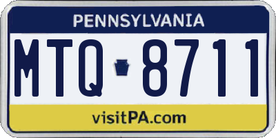 PA license plate MTQ8711