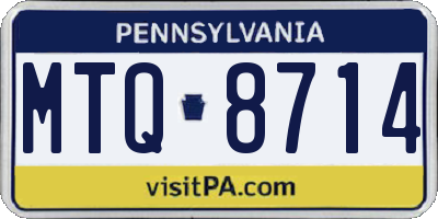 PA license plate MTQ8714