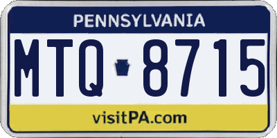 PA license plate MTQ8715