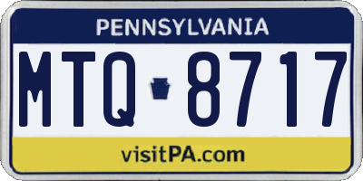 PA license plate MTQ8717