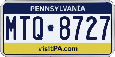 PA license plate MTQ8727