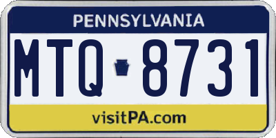 PA license plate MTQ8731