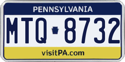 PA license plate MTQ8732