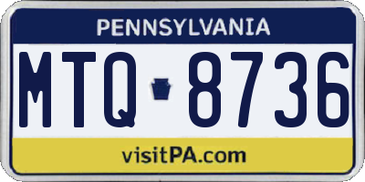 PA license plate MTQ8736