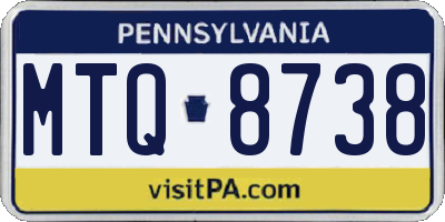PA license plate MTQ8738