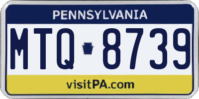 PA license plate MTQ8739