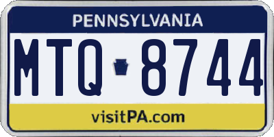 PA license plate MTQ8744