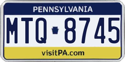 PA license plate MTQ8745