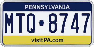 PA license plate MTQ8747