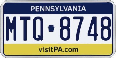 PA license plate MTQ8748