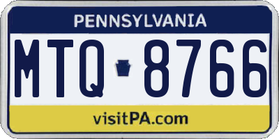 PA license plate MTQ8766