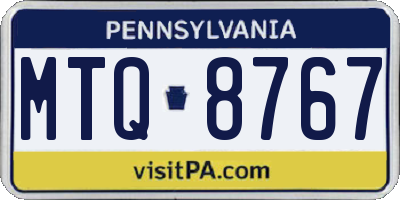 PA license plate MTQ8767