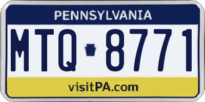 PA license plate MTQ8771
