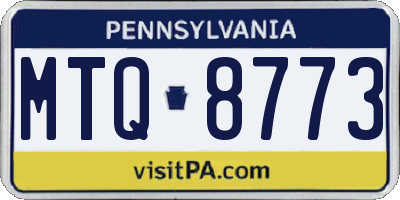 PA license plate MTQ8773