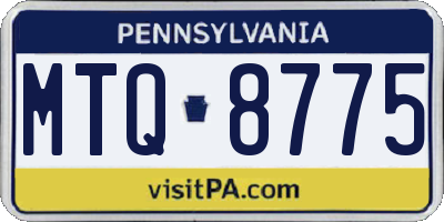 PA license plate MTQ8775
