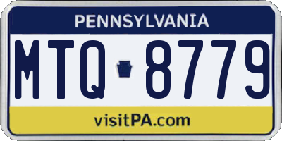 PA license plate MTQ8779