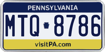 PA license plate MTQ8786