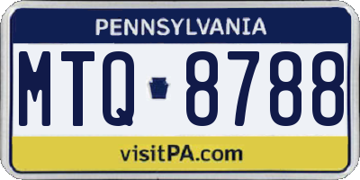 PA license plate MTQ8788