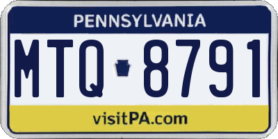 PA license plate MTQ8791