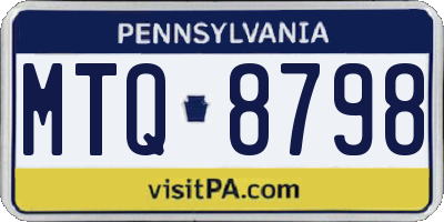 PA license plate MTQ8798