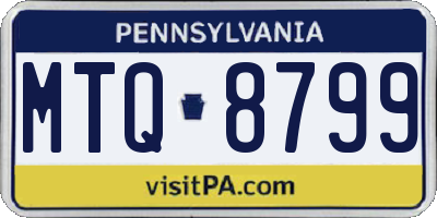 PA license plate MTQ8799
