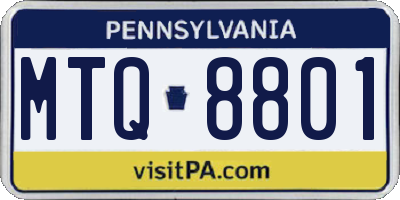 PA license plate MTQ8801