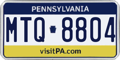 PA license plate MTQ8804